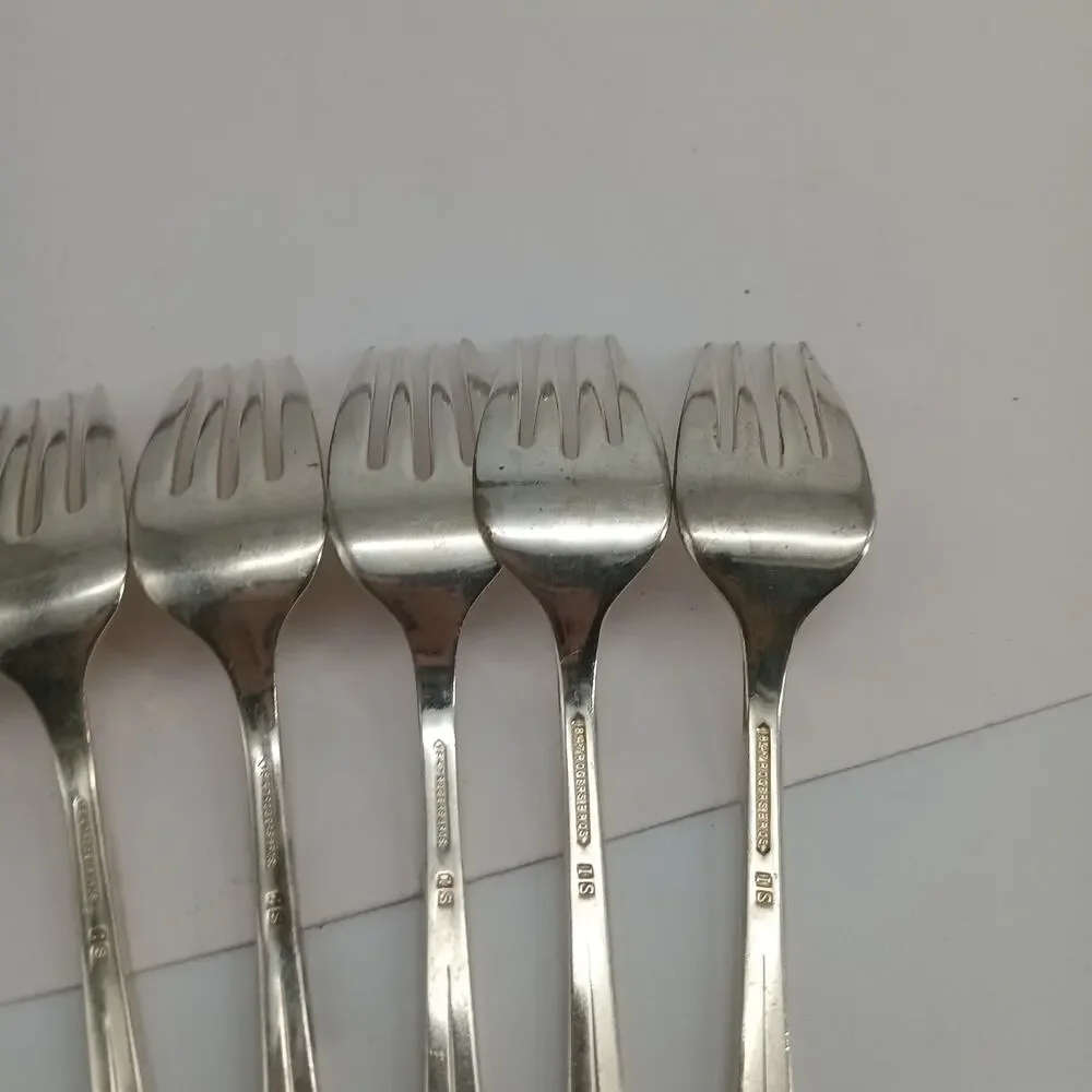 7X SF Rogers Bros SYLVIA International SilverPlate Serving Spoon Salad Forks